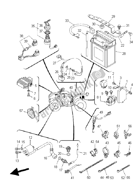 All parts for the Electrical 1 of the Yamaha YFM 250B BIG Bear 2008