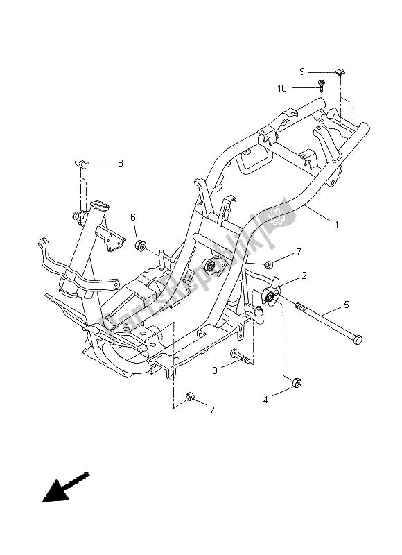 All parts for the Frame of the Yamaha CW 50 2014