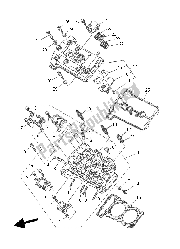 Toutes les pièces pour le Culasse du Yamaha TDM 900A 2010