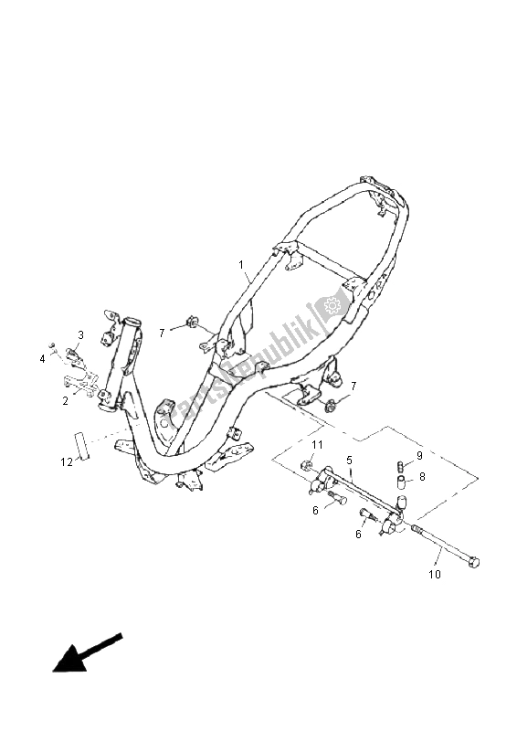 All parts for the Frame of the Yamaha C 50R AC JOG 2011