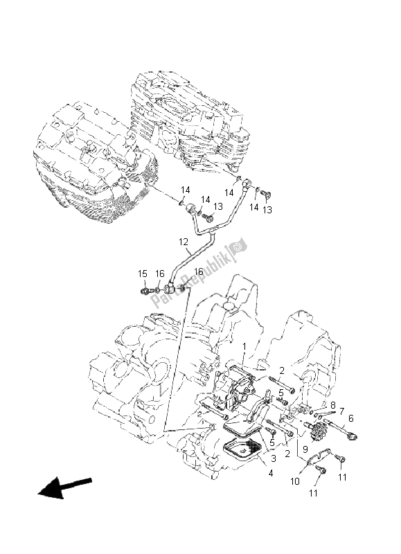 All parts for the Oil Pump of the Yamaha MT 01 1670 2009