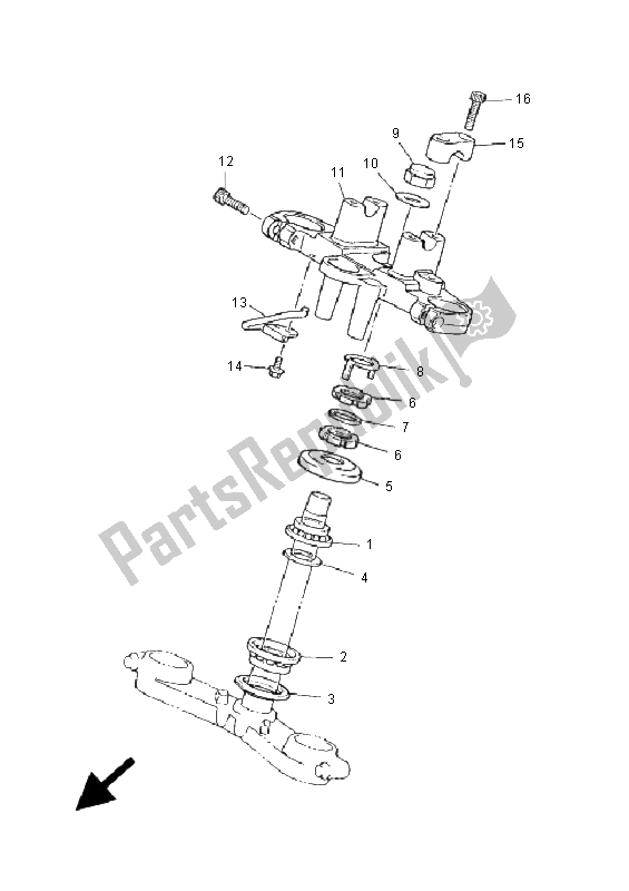 All parts for the Steering of the Yamaha XJ 900S Diversion 2001