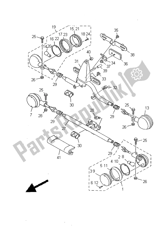 Todas as partes de Luz Intermitente do Yamaha XV 1600A Wildstar 2002