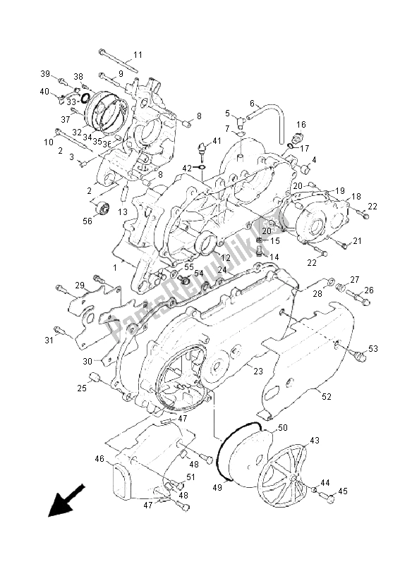 All parts for the Crankcase of the Yamaha XC 125 Cygnus X 2006