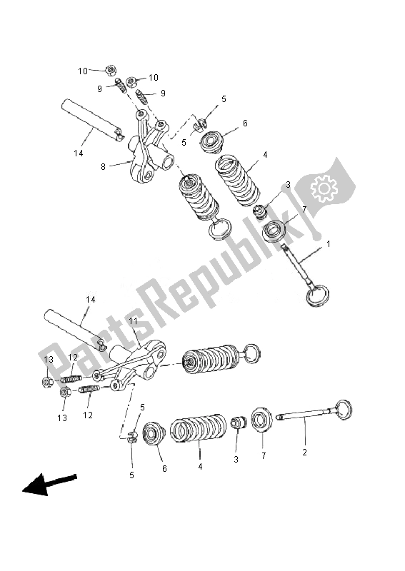 Tutte le parti per il Valvola del Yamaha WR 125X 2010