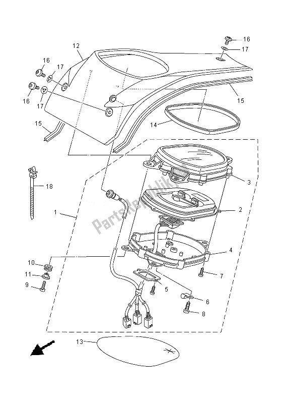 All parts for the Meter of the Yamaha XV 1900A 2013