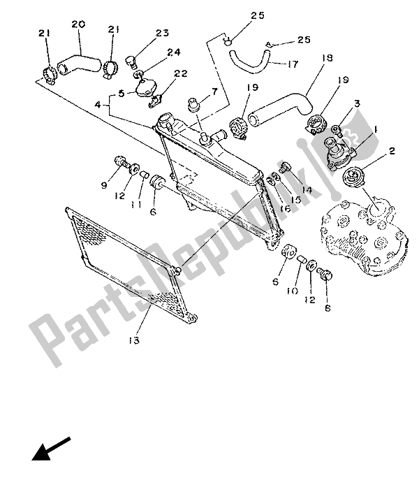 Todas las partes para Radiador Y Manguera de Yamaha TZR 250 1987