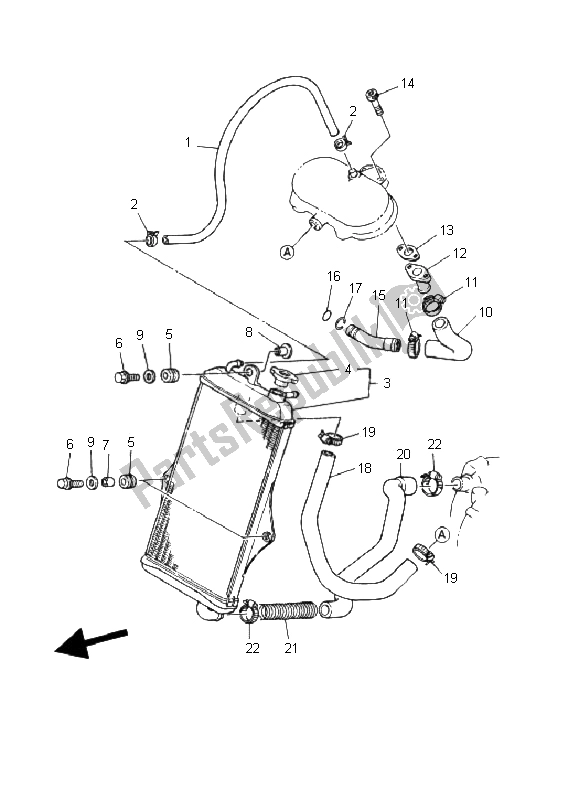All parts for the Radiator & Hose of the Yamaha YFZ 350 Banshee 2002