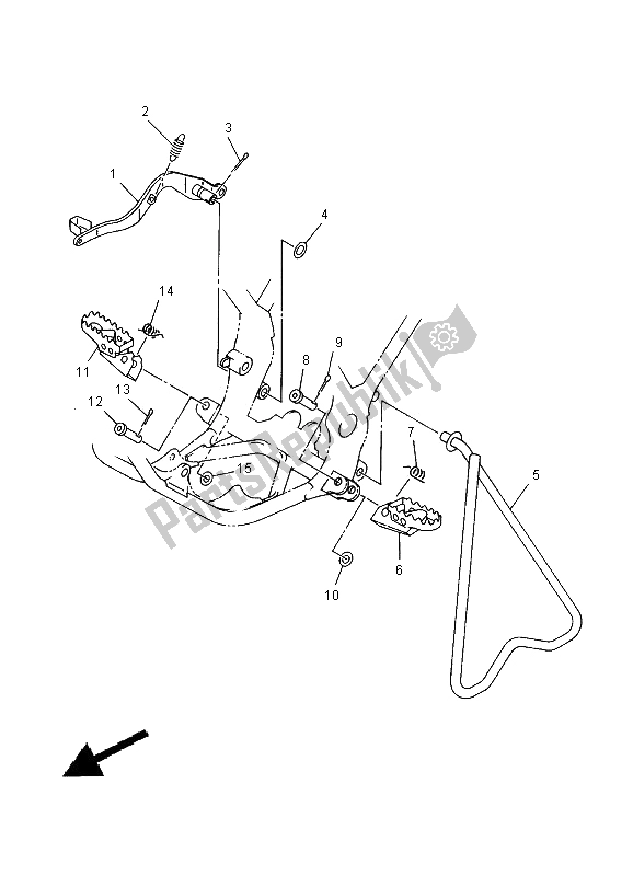 All parts for the Stand & Footrest of the Yamaha YZ 80 SW LW 2000