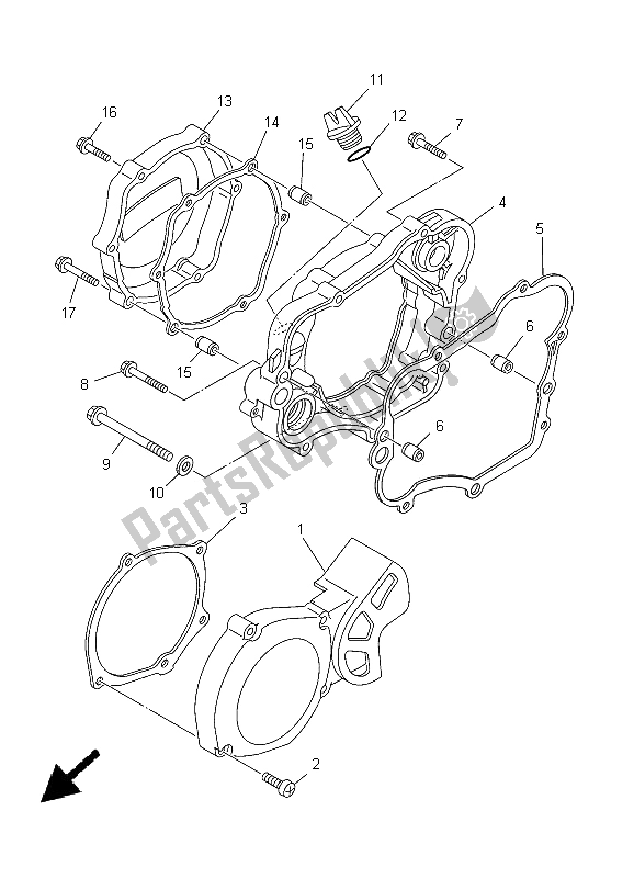 Tutte le parti per il Coperchio Del Carter 1 del Yamaha YZ 85 SW LW 2005