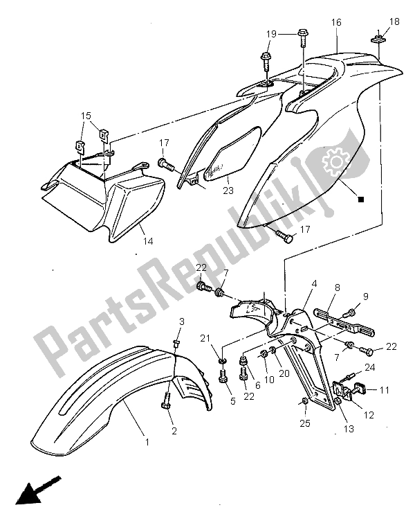 All parts for the Fender of the Yamaha TT 600R 1999