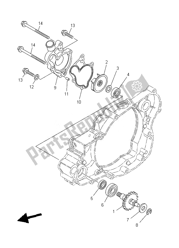 Tutte le parti per il Pompa Dell'acqua del Yamaha YZ 250 2010