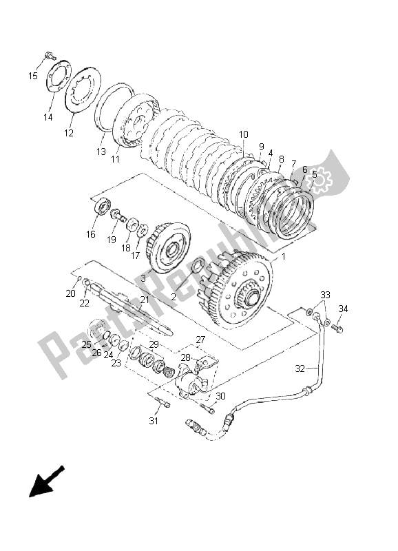 All parts for the Clutch of the Yamaha Xvztf Royalstar Venture 1300 2001