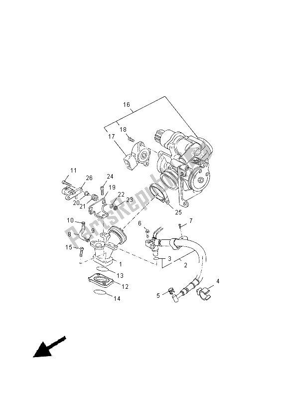 Todas as partes de Ingestão do Yamaha YP 125 RA 2015