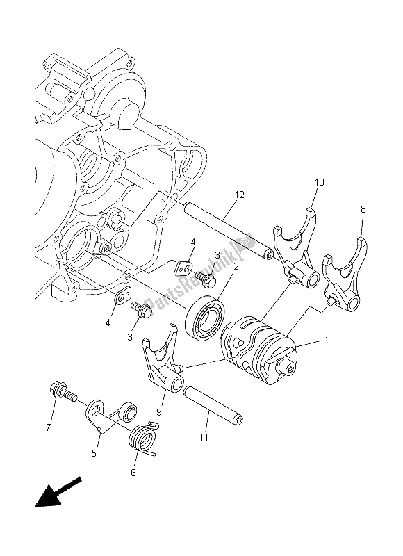 Todas as partes de Shift Cam E Garfo do Yamaha YZ 125 2014