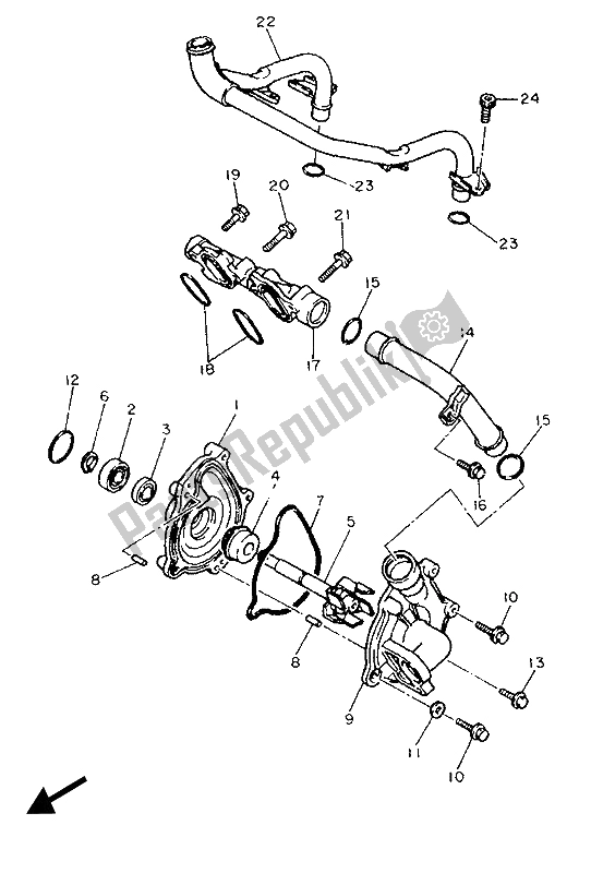 Wszystkie części do Pompa Wodna Yamaha FZ 750 1987