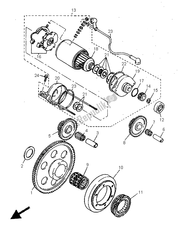 Wszystkie części do Rozrusznik Yamaha TT 600E 1997