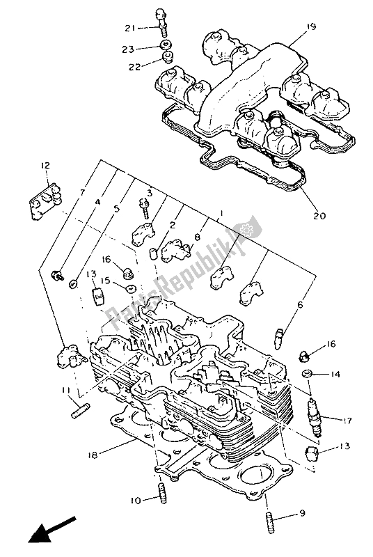 Tutte le parti per il Testata del Yamaha FJ 1200A 1991