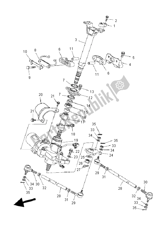 Tutte le parti per il Timone del Yamaha YFM 550F Grizzly EPS Yamaha Black 2011