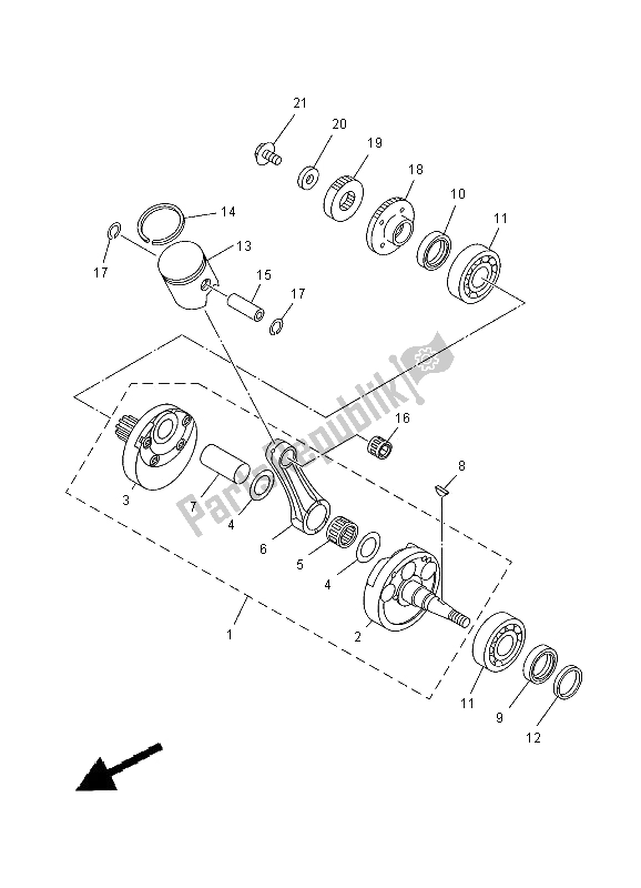 Tutte le parti per il Albero Motore E Pistone del Yamaha TZ 125 2000