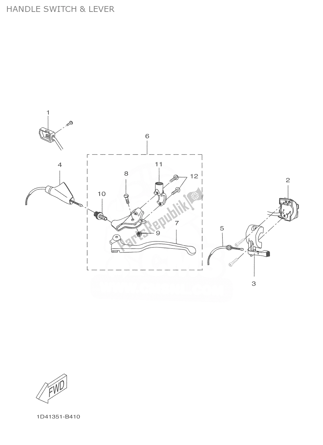 Tutte le parti per il Impugnatura Interruttore E Leva del Yamaha DT 50 2004