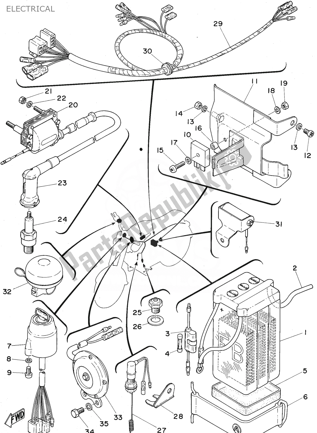 Wszystkie części do Elektryczny Yamaha FS1 1974