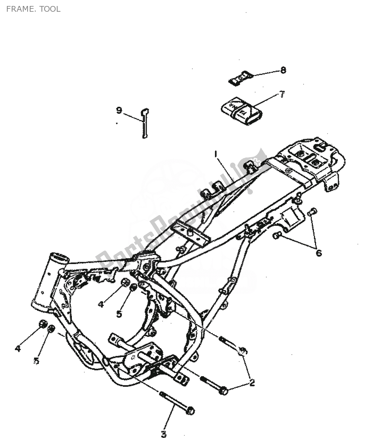 Toutes les pièces pour le Frame. Tool du Yamaha RD 80 1982