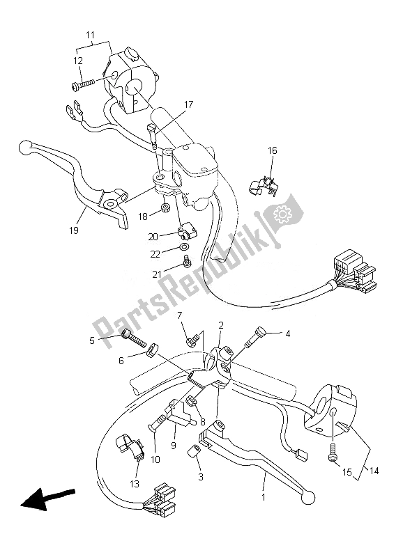 Toutes les pièces pour le Interrupteur Et Levier De Poignée du Yamaha XVS 1300A Midnight Star 2010