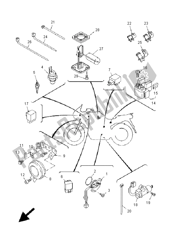 Todas las partes para Eléctrico 2 de Yamaha TDM 850 2001