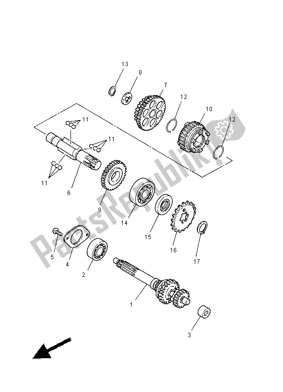 All parts for the Transmission of the Yamaha PW 80 2000