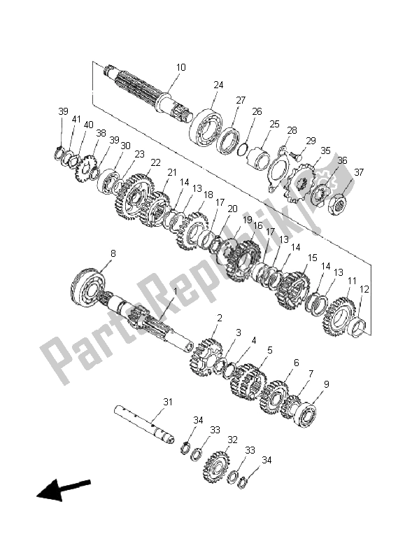 Toutes les pièces pour le Transmission du Yamaha YFM 660R 2002