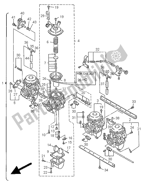 Toutes les pièces pour le Carburateur du Yamaha XJR 1200 1998