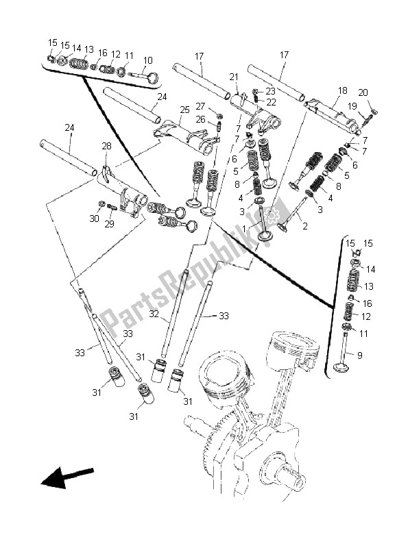 Todas las partes para Válvula de Yamaha MT 01 5 YU4 1670 2006