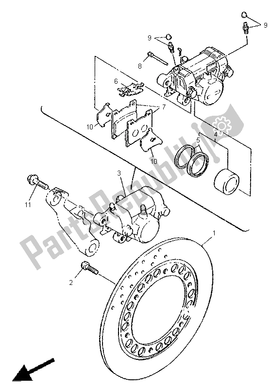 Tutte le parti per il Pinza Freno Posteriore del Yamaha XJ 600N 1998