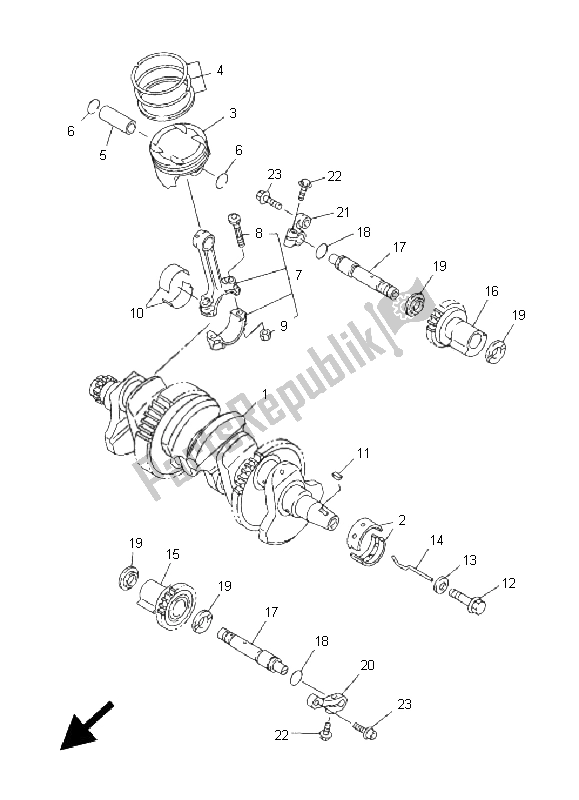 Toutes les pièces pour le Vilebrequin Et Piston du Yamaha FJR 1300 AS 2011