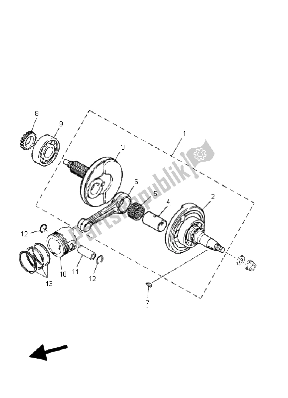 All parts for the Crankshaft & Piston of the Yamaha YFM 80R 2006