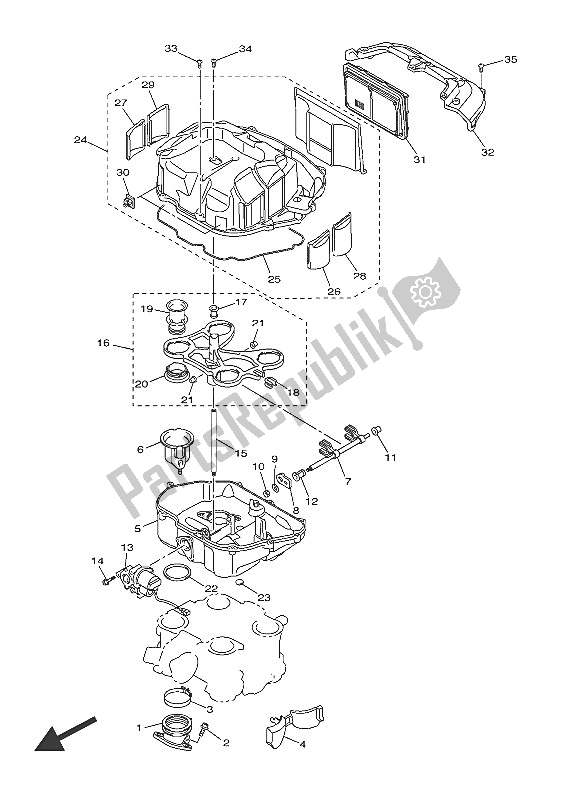 Alle onderdelen voor de Inname van de Yamaha VMX 17 1700 2016