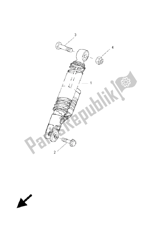 All parts for the Rear Suspension of the Yamaha YQ 50L Aerox Replica 2005