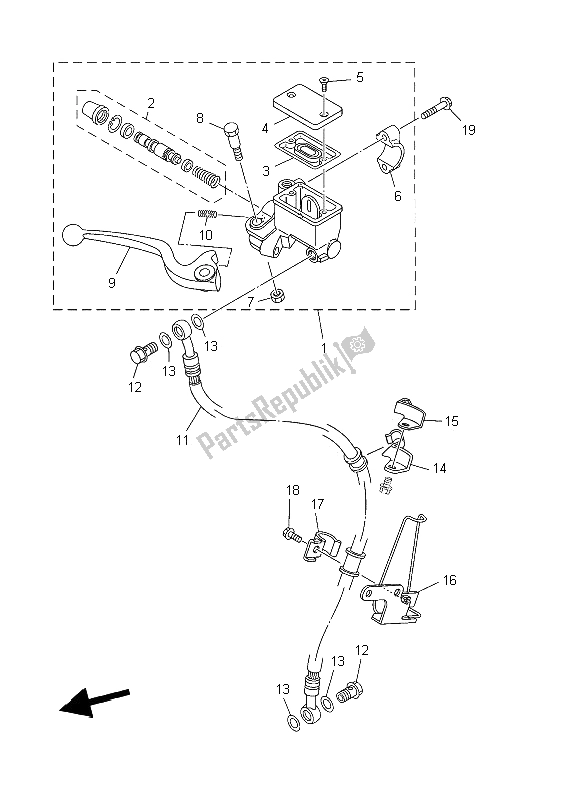 Todas las partes para Cilindro Maestro Delantero de Yamaha YBR 125 ED 2006