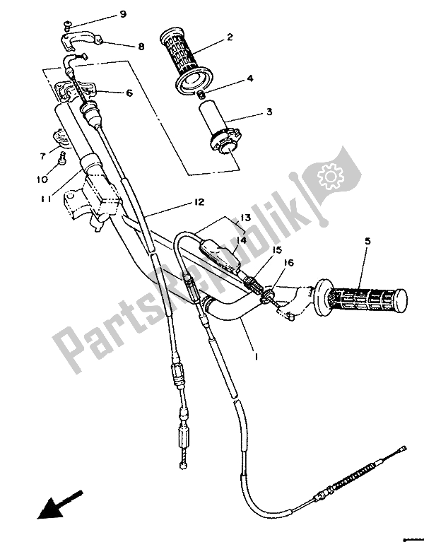 Tutte le parti per il Maniglia E Cavo Dello Sterzo del Yamaha YZ 80 LC 1991