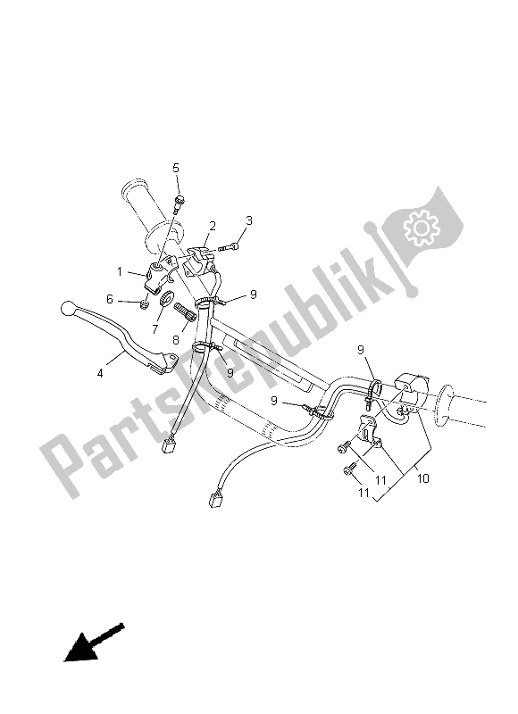 All parts for the Handle Switch & Lever of the Yamaha TT R 110E 2015