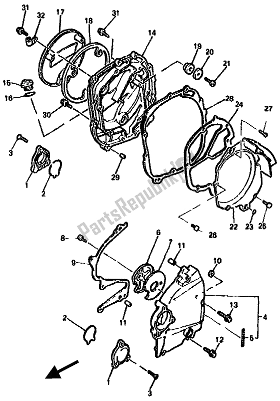 Tutte le parti per il Coperchio Del Carter del Yamaha GTS 1000A 1994