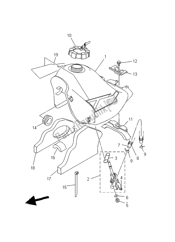 Tutte le parti per il Serbatoio Di Carburante del Yamaha DT 125R 2002