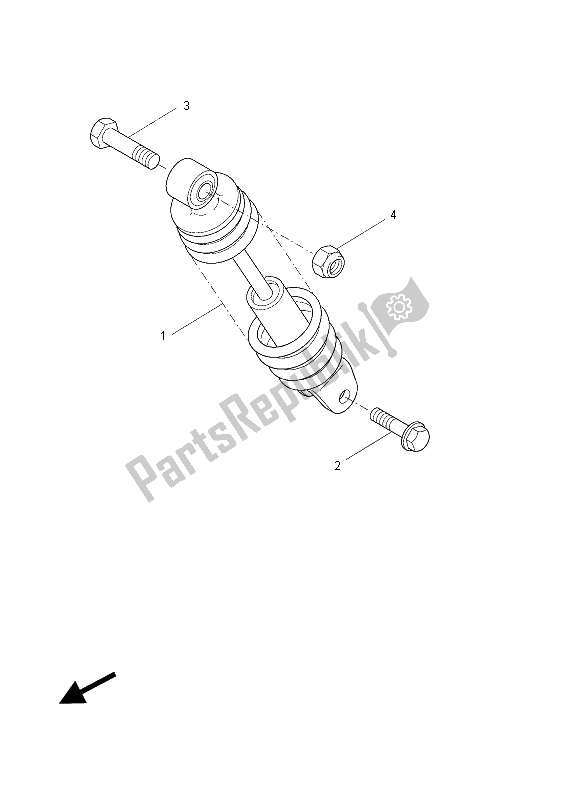 All parts for the Rear Suspension of the Yamaha YN 50 FU 2015