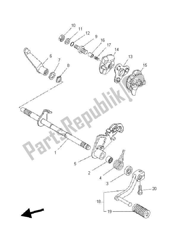 Todas las partes para Eje De Cambio de Yamaha TT R 50E 2011