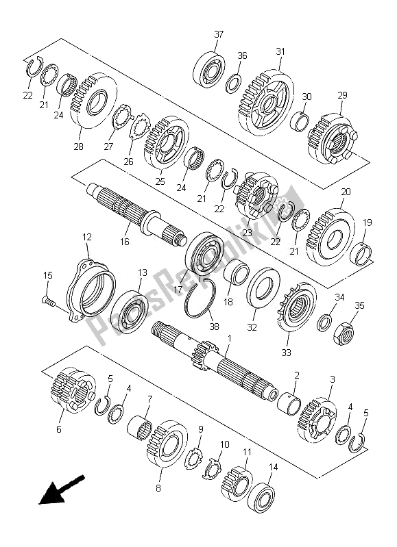 All parts for the Transmission of the Yamaha XJ 6F 600 2014