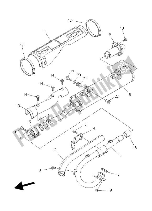 All parts for the Exhaust of the Yamaha YFM 450 FA Kodiak 4X4 2004