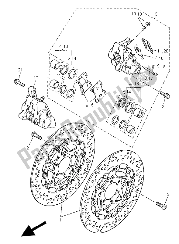 Todas las partes para Pinza De Freno Delantero de Yamaha V MAX 12 1200 1996