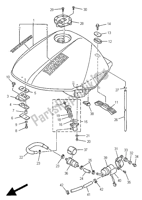 Tutte le parti per il Serbatoio Di Carburante del Yamaha XJ 900S Diversion 1998