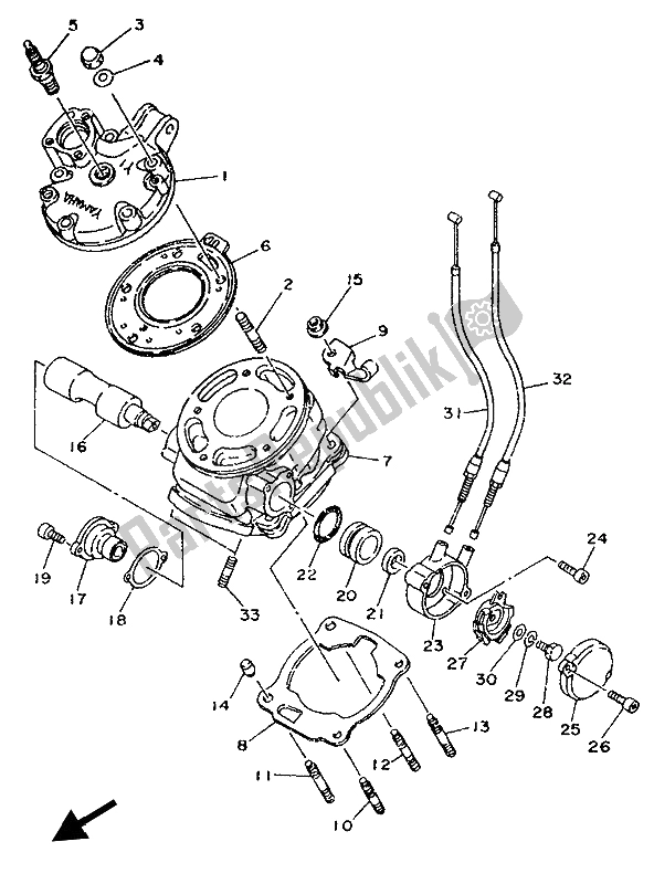 Tutte le parti per il Cilindro del Yamaha TDR 125 1993